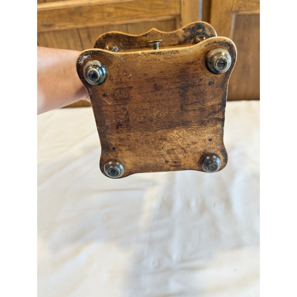 VTG Wood Dovetail Corners Coffee Grinder Hand Crank Mill Farmhouse Kitchen Decor - Picture 10 of 13
